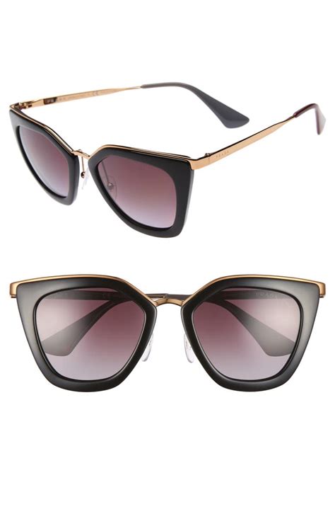 prada cat eye glasses blacl & silver|prada 52mm cat eye sunglasses.